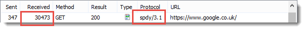 SPDY Text Response Size